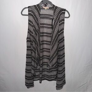 It's Our Time Black & White Crochet Vest